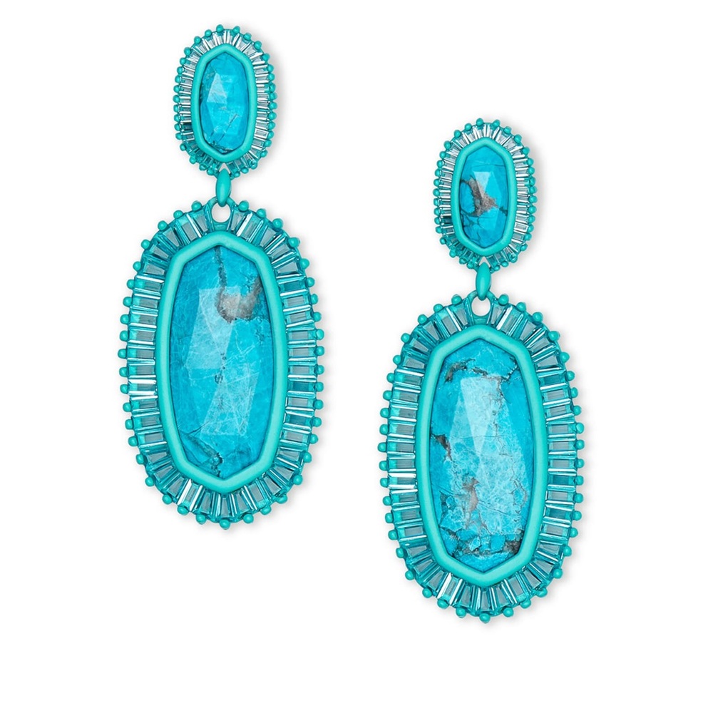 Kendra Scott Kaki Matte Earrings In Aqua Howlite